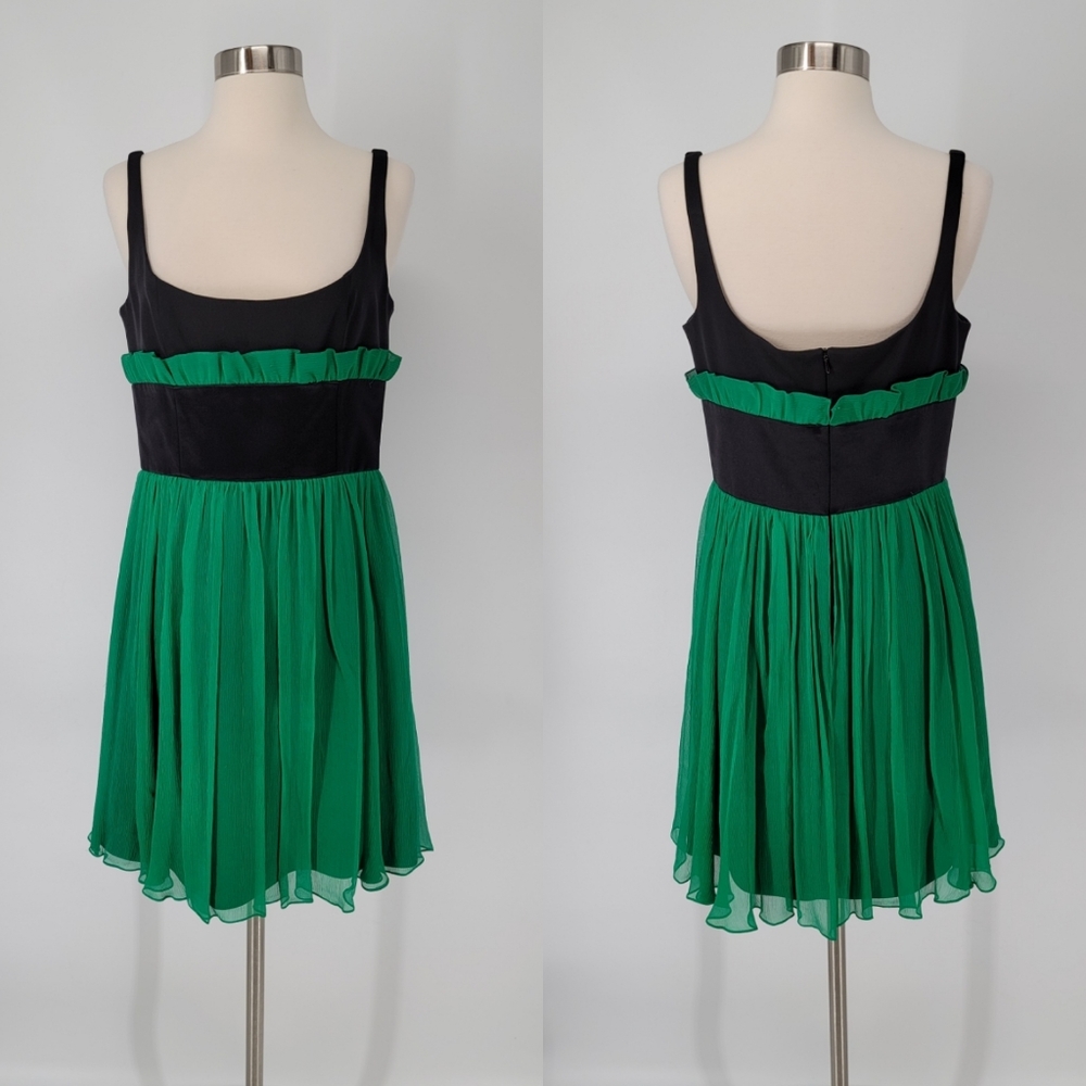 Jay Godfrey Green Silk Overlay Mini Dress Size 8